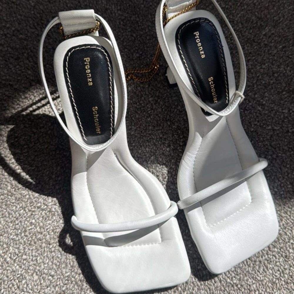 Proenza Schouler White Minimalist Sandals 40 eu fits a 9 us